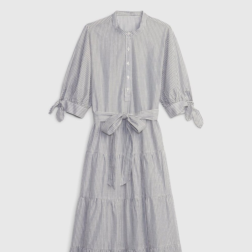 NWT Gap Striped Gray Midi Dress Size Small - Picture 9 of 10